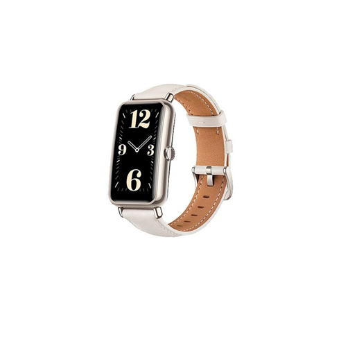 Huawei - HUAWEI WATCH FIT mini Gold- Frosty White Strap