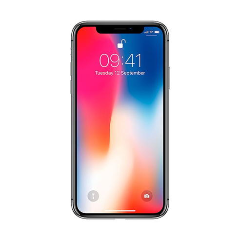 Apple - iPhone X 64GB Silver - Refurbished