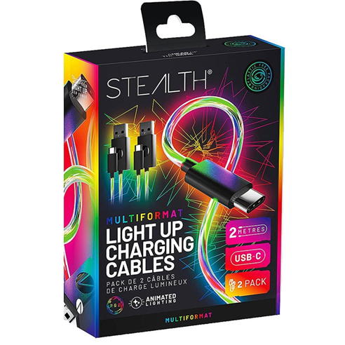 Stealth - Stealth PS5/Switch RGB LED 2m Twin Charging Cables