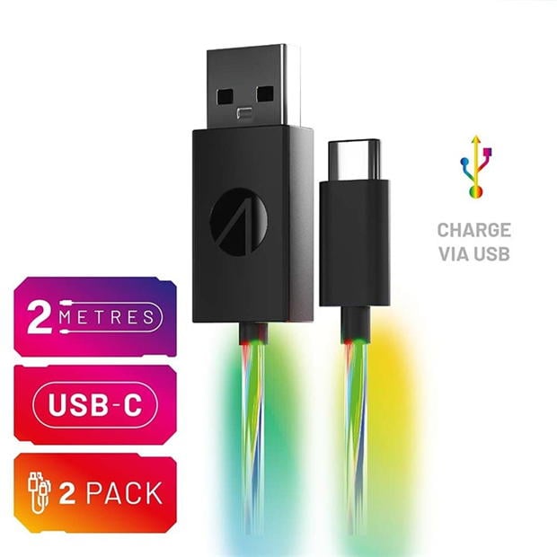 PS5 - Stealth - Stealth PS5/Switch RGB LED 2m Twin Charging Cables