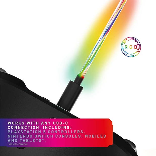 PS5 - Stealth - Stealth PS5/Switch RGB LED 2m Twin Charging Cables