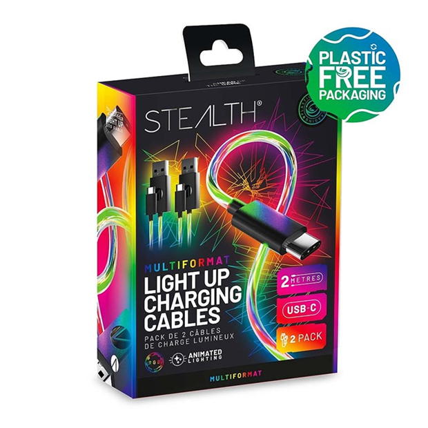 PS5 - Stealth - Stealth PS5/Switch RGB LED 2m Twin Charging Cables