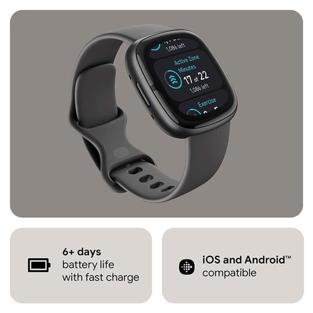 Electronics - Fitbit - Fitbit Sense 2 Smartwatch - Shadow Grey & Graphite