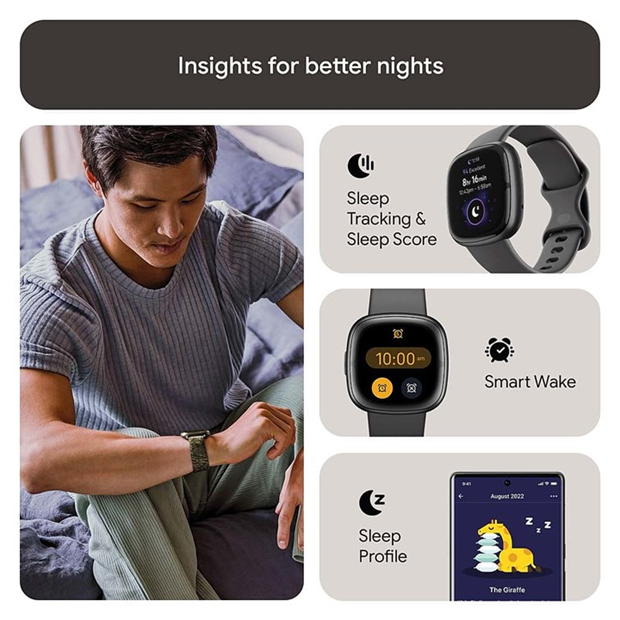 Electronics - Fitbit - Fitbit Sense 2 Smartwatch - Shadow Grey & Graphite