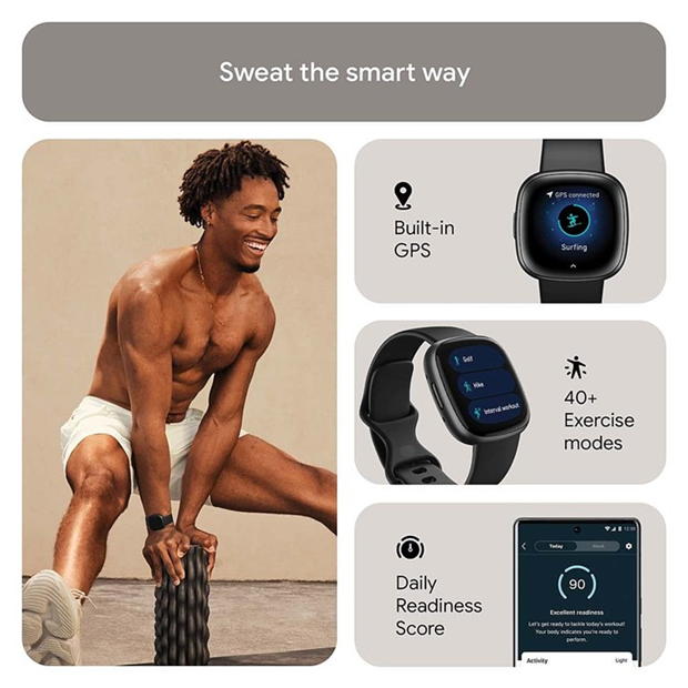 Electronics - Fitbit - Fitbit Versa 4 Smartwatch - Black & Graphite