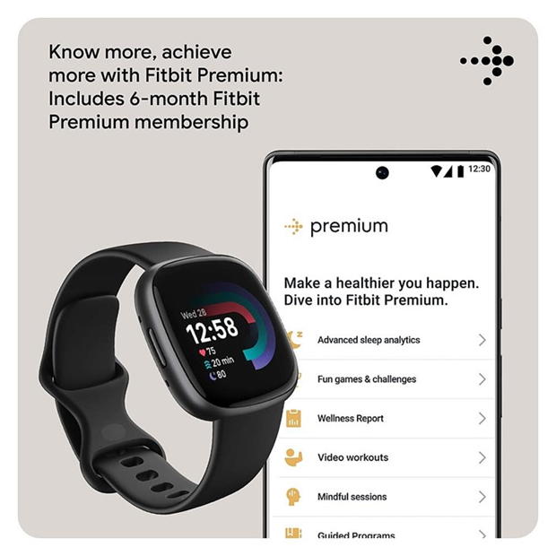 Electronics - Fitbit - Fitbit Versa 4 Smartwatch - Black & Graphite