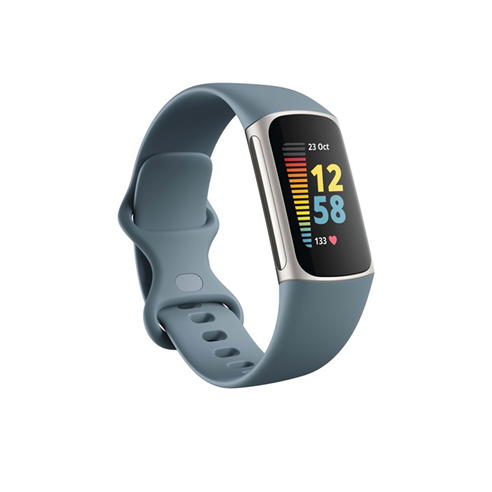 Fitbit - FitBit Charge 5Platinum/Mineral Blue