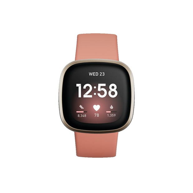 Electronics - Fitbit - FitBit Versa 3 Pink Clay/Soft Gold