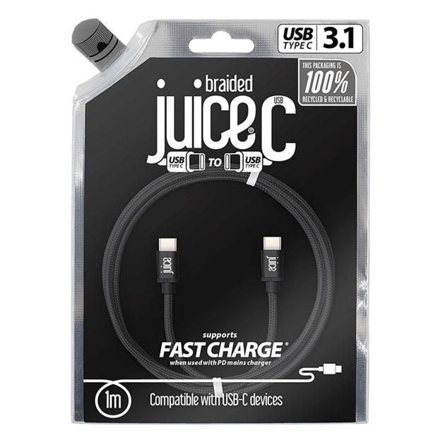 Electronics - JUICE - Juice USB C – USB C Charge & Sync Cable 1M - Black