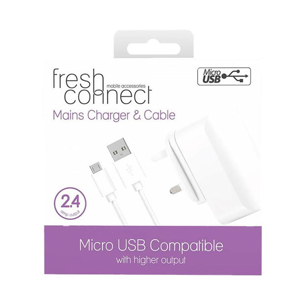 Fresh Connect Micro Mains 2.4 Amp - White