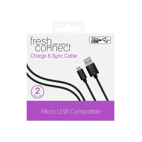 Fresh Connect - Fresh Connect Micro USB Cable 2M - Black