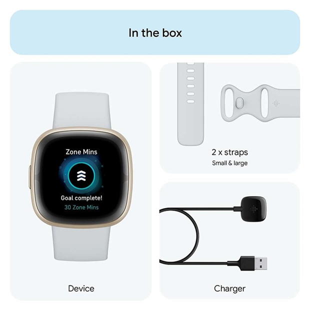 Electronics - Fitbit - Fitbit Sense 2 Smart Watch - Blue Mint & Soft Gold
