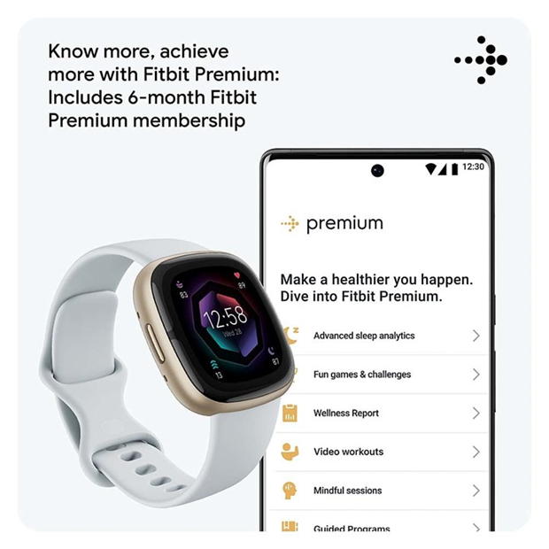 Electronics - Fitbit - Fitbit Sense 2 Smart Watch - Blue Mint & Soft Gold