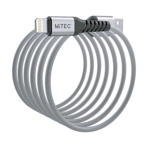MiTEC - MITEC 1M UNBREAKABLE MFI LIGHTNING CABLE SILVER