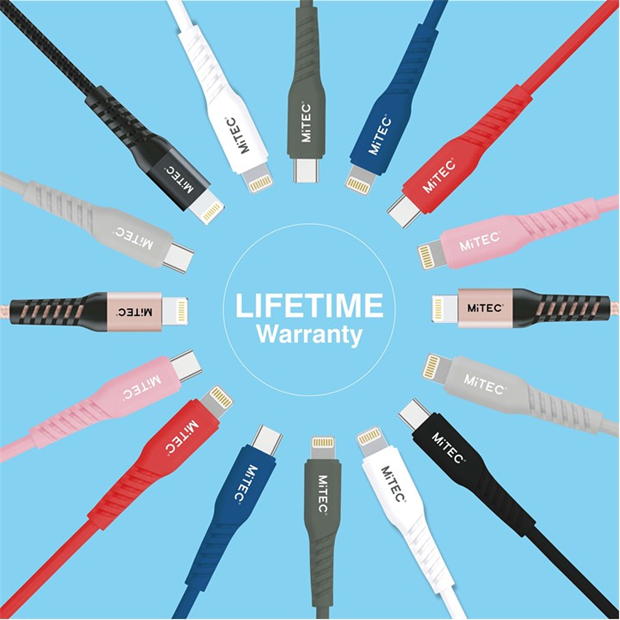 Merchandise - MiTEC - MITEC 1M UNBREAKABLE MFI LIGHTNING CABLE SILVER