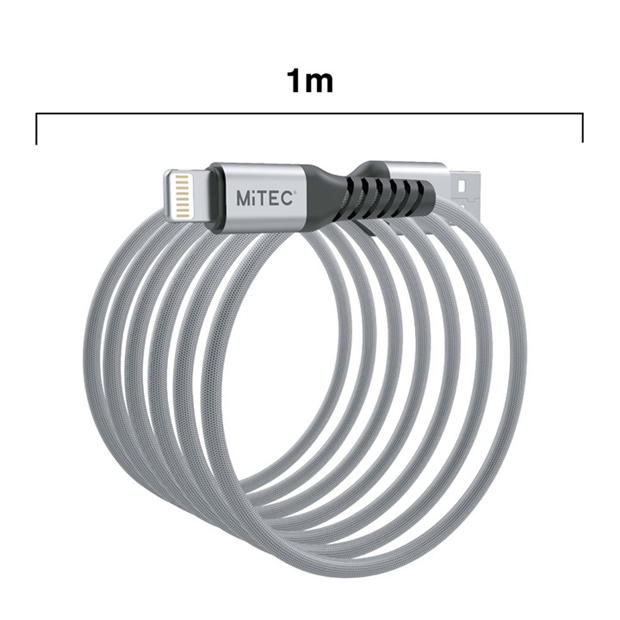 Merchandise - MiTEC - MITEC 1M UNBREAKABLE MFI LIGHTNING CABLE SILVER