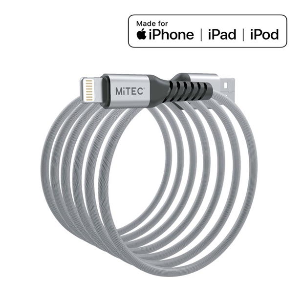 Merchandise - MiTEC - MITEC 1M UNBREAKABLE MFI LIGHTNING CABLE SILVER