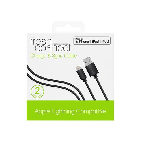 Fresh Connect - Fresh Connect Lightning Cable 2M - Black